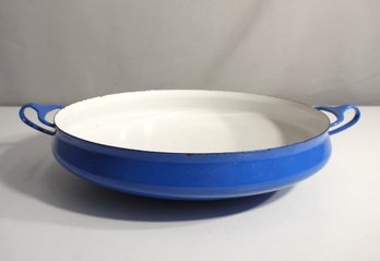 Large Vintage Dansk Kobenstyle Blue Enamel Paella Pan Quistgaard France  13' Round