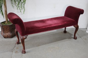 Double Roll Arm Backless Chaise On Baroque Revival Legs