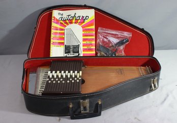 Vintage Autoharp By Oscar Schmidt With Case And The Complete Method And Music Book