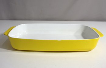 Vintage COPCO Yellow Enamel Iron Rectangular Casserole Dish 15'