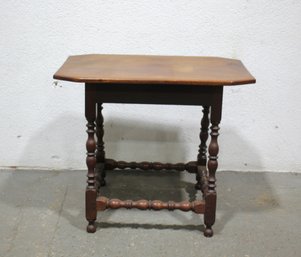 Antique Jacobean-Style Turned Leg Occasional Table