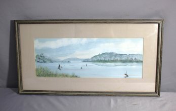 Lakeside Landscape - Watercolor Painting
