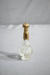 Antique Cut Crystal Perfume /Scent Bottle With Flip Top Cap