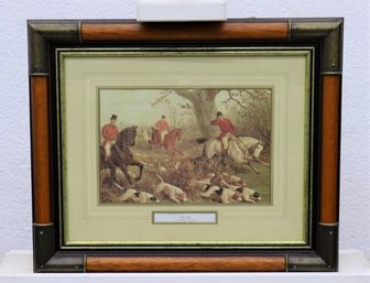 Substantial Frame With E.B. Herberte - 'Gone Away' Vintage Colored Equestrian Print