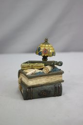 Violin And Stacked Books Trinket Box - Symphony Collection By Artisan Flair