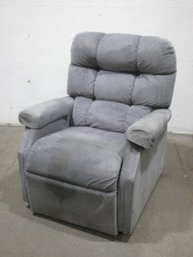 Modern Gray Plush Recliner With Keypad Convenience