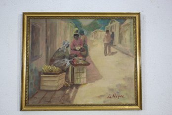 'Untitled Market Scene' By La Hayne