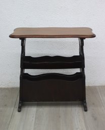 Vintage Mixed Woods Magazine Rack End Table