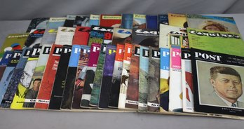 Group Lot Of Vintage Post And Esquire Magazines - Box L