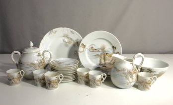 Elegant Theo Haviland Limoges French Porcelain Tea & Dinner Set  Vintage  Partial Collection