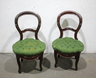 Pair Of Victorian Balloon Back Chairs - Restoration Enthusiast's Dream