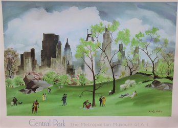 Adolf Dehn 'spring In Central Park' Metropolitan Museum Poster Print, Framed