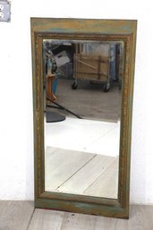 'Vintage Rustic Full-Length Mirror With Decorative Patina Frame'