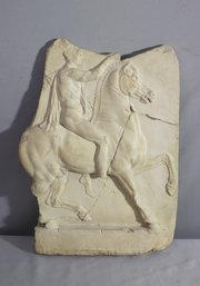 Vintage Metropolitan Museum Of Art Replica Hellenistic Horse Rider Relief Plaque