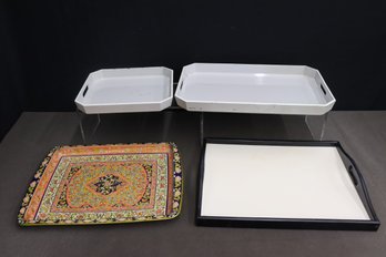 Group Lot Of 4 Serving Trays