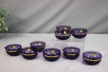 9 Kagami Crystal Small Purple Bowls