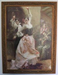 Framed 'Dancing In Barcelona' Artist Embellished Limited Edition On Canvas