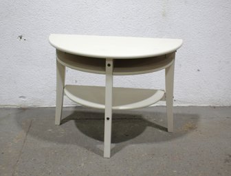White Half Moon Accent Side Table
