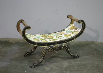 English Regency Style Curule Form Bench - See Photos For Condition