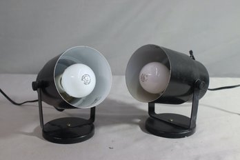 Pair Of Vintage Black Can Spot Lights