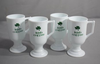 Group Of 4 Vintage Federal Glass Irish Coffee Mugs