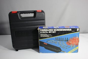 'Cordless Screwdriver And Drill Set & 'Craftsman Cordless Drill Set With 12V Battery And Charger