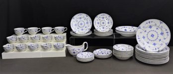 Partial Large Group Of Denmark Blue By Franciscan (and Mason's) English Ironstone Table Ware Set