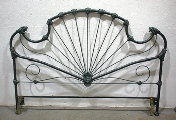 Queen-Size Art Nouveau Style Iron Bed Frame -58.5' H X 83'W