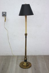 Vintage Brass Torchiere Floor Club Lamp