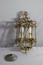 Vintage Baroque Style Brass Two Light Pendant Vestibule Lantern