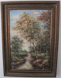 Framed Painting Of A Landscape On Canvas