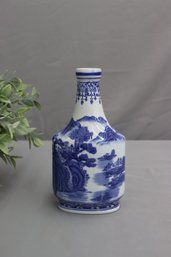 Chinese Blue & White Porcelain Slender Bottle Vase