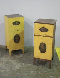 Two Vintage Hand Painted Nightstands/End Tables  - See Photos For Condition