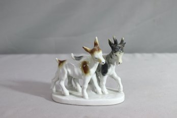 Vintage German Porcelain Pair Of Goats Figurine