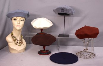 Group Lot Of WOOL Beret Caps