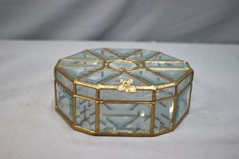 Beveled And Faceted Glass Dodecagon Keepsake Box