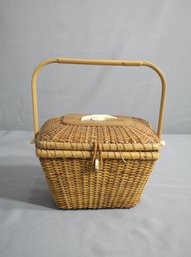Vintage Nantucket Style Woven Wicker Basket