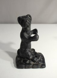 Vintage Cast Iron Bear Figurine  Small Standing Bear Sculpture