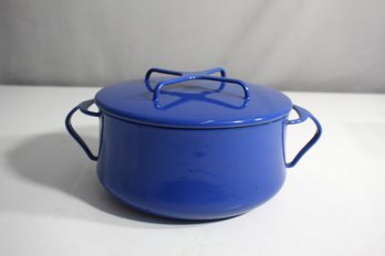 Mid Century Blue Small Dansk French Cook Pot With Lid