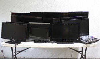 Shelf  Lot Of TV - NO REMOTES-in Working Condition