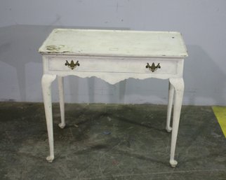 Vintage White Small Writing Desk/console Table  - See Photos For Condition