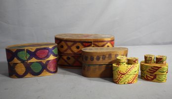 Vibrant Hand-Painted Wooden Box Collection
