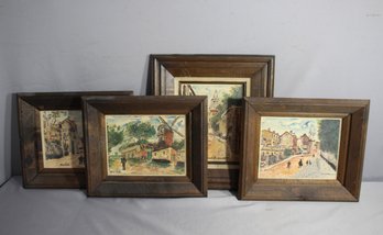 Collection Of European Village Scene Prints-( 12.5' X 15')- (14.5'x 16')