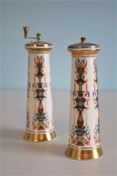 Pair Of Lenox Lido Pattern Fine Bone China Salt Shaker & Pepper Mill