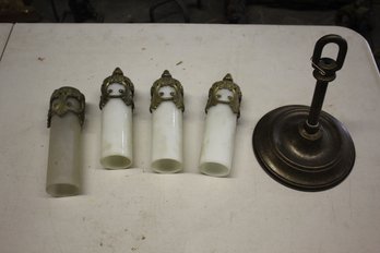 Four (4) Light Glass Cylinders
