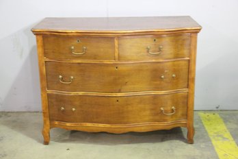 Vintage Serpentine Front Chest (missing Hardware )  - See Photos For Condition