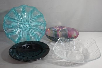 Collection Of Art Glass Bowls  Diverse Styles And Colors