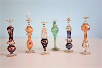 Set Of 6 Perfume Bottles - Egyptian Hand Made