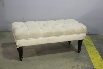 Tufted Ottoman Bench (need To Be Reupholstered)  - See Photos For Condition