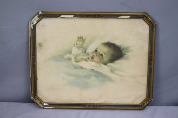 Framed  Awakening Antique Print By Bessie Pease Gutmann